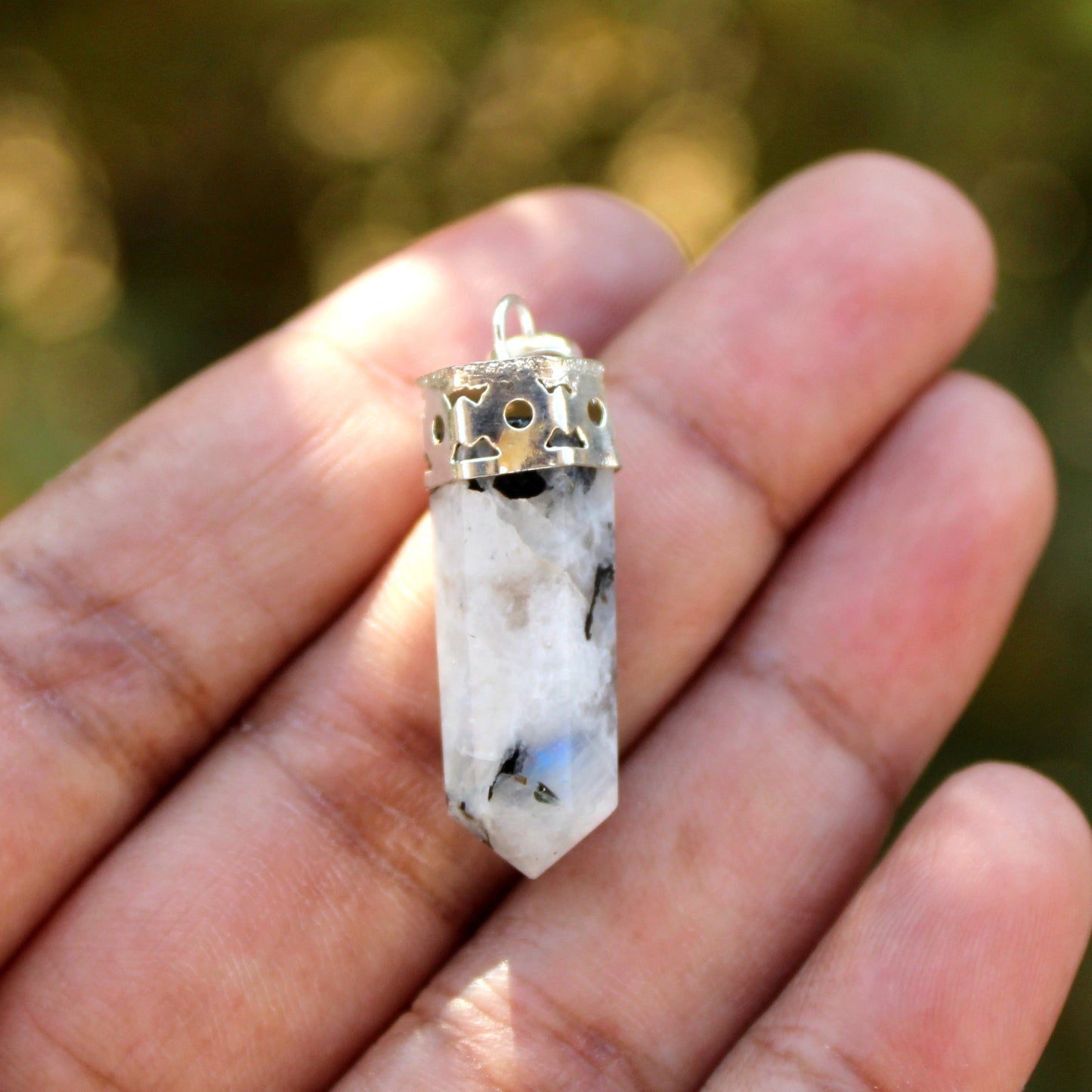Natural Rainbow Moonstone Pendant