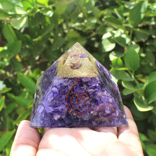 Natural Amethyst Orgone Pyramid