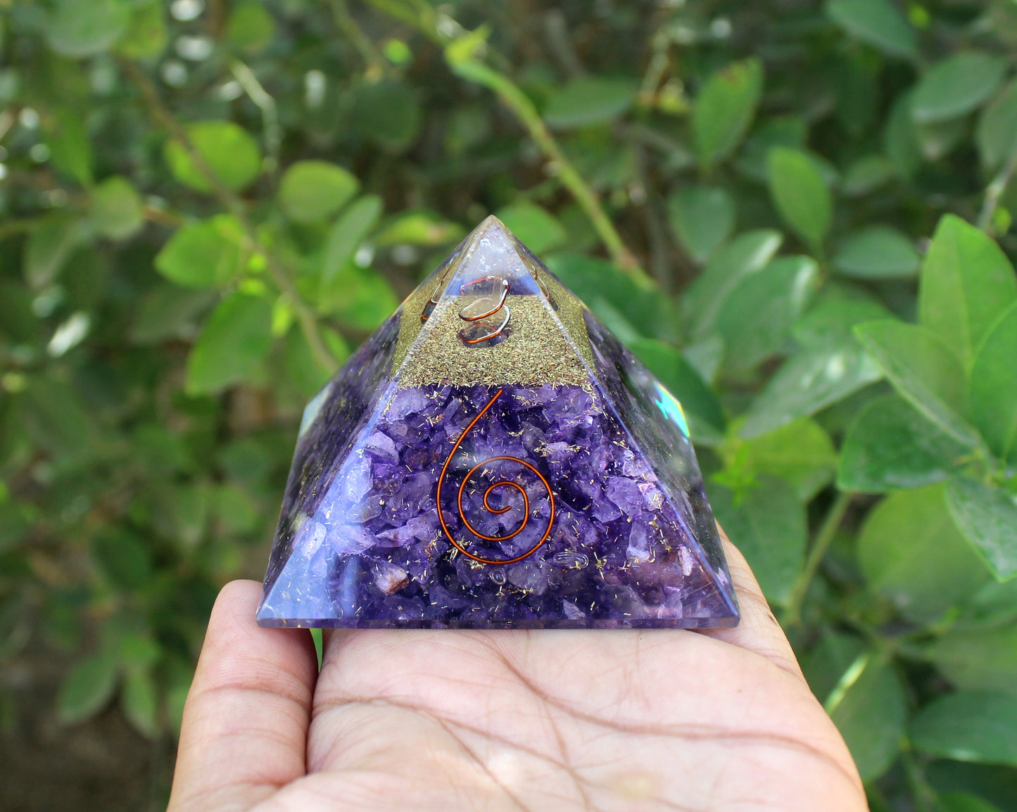 Natural Amethyst Orgone Pyramid