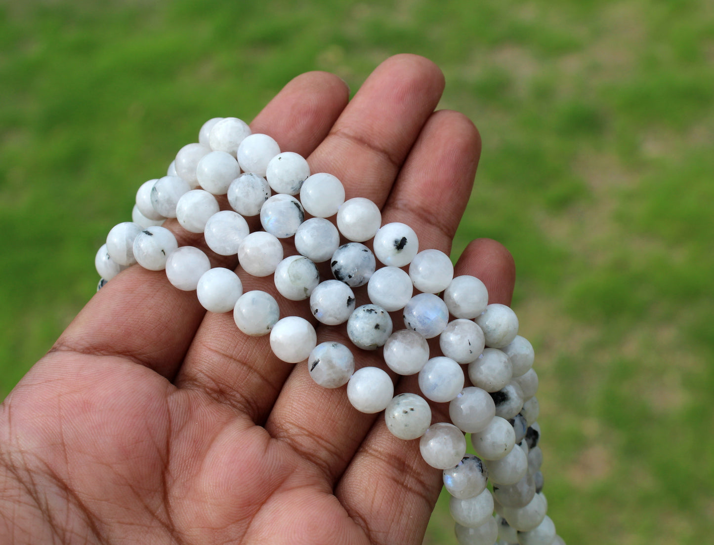 Natural Rainbow Moonstone Beads