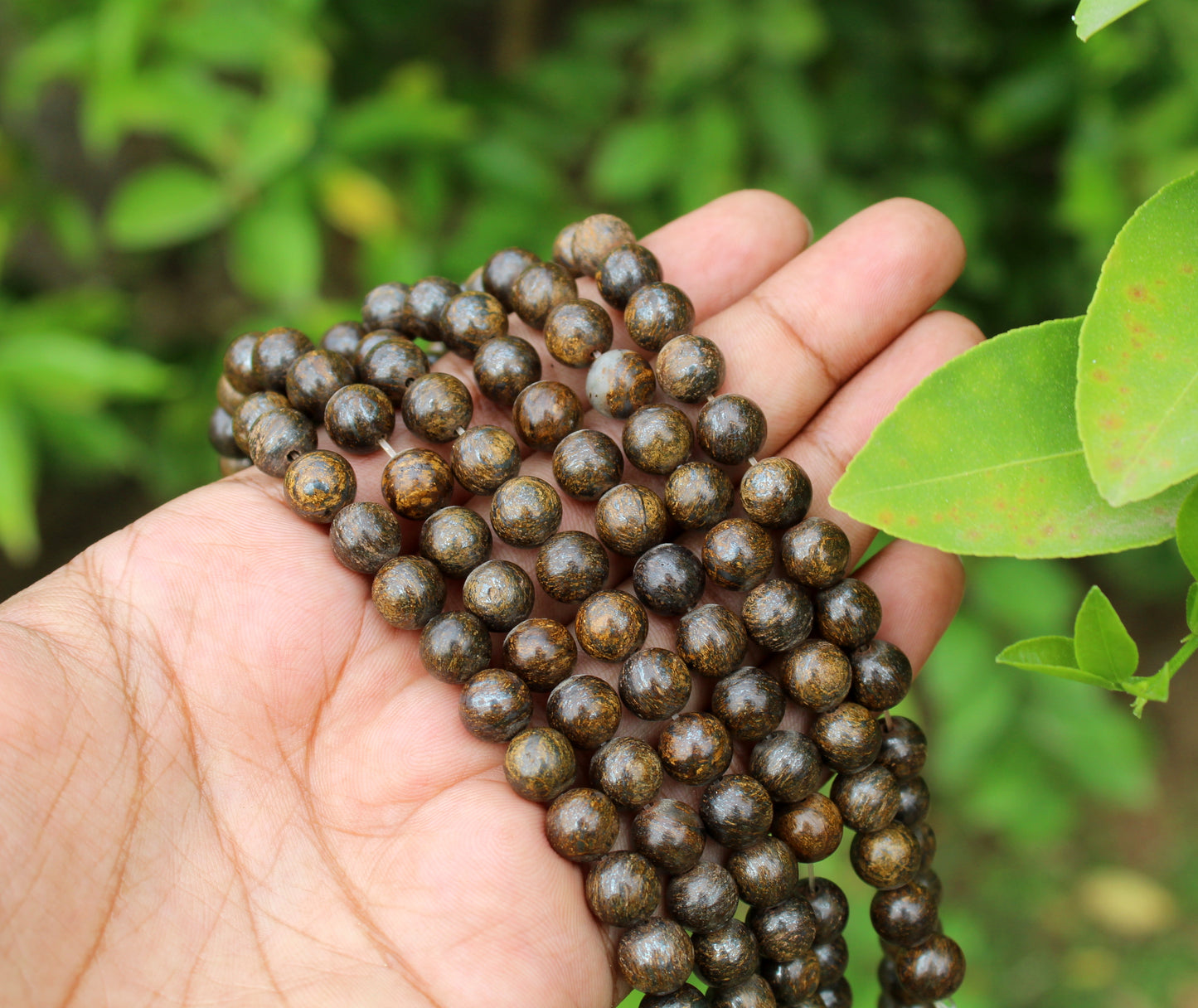 Natural Bronzite Beads